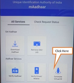 click on generate virtual ID