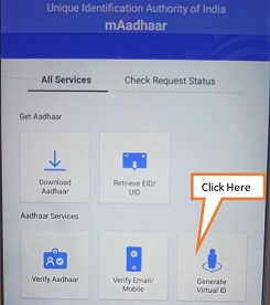 click on generate virtual ID