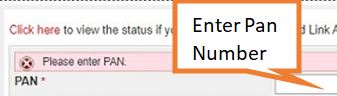 enter Pan number