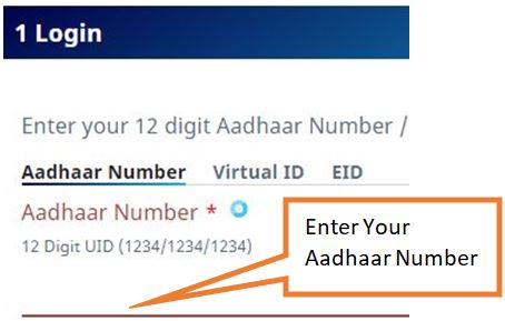 enter Aadhaar number