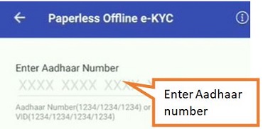 enter Aadhaar number