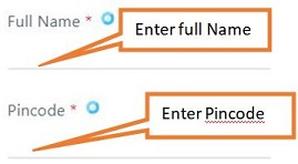 enter your full name and pin code